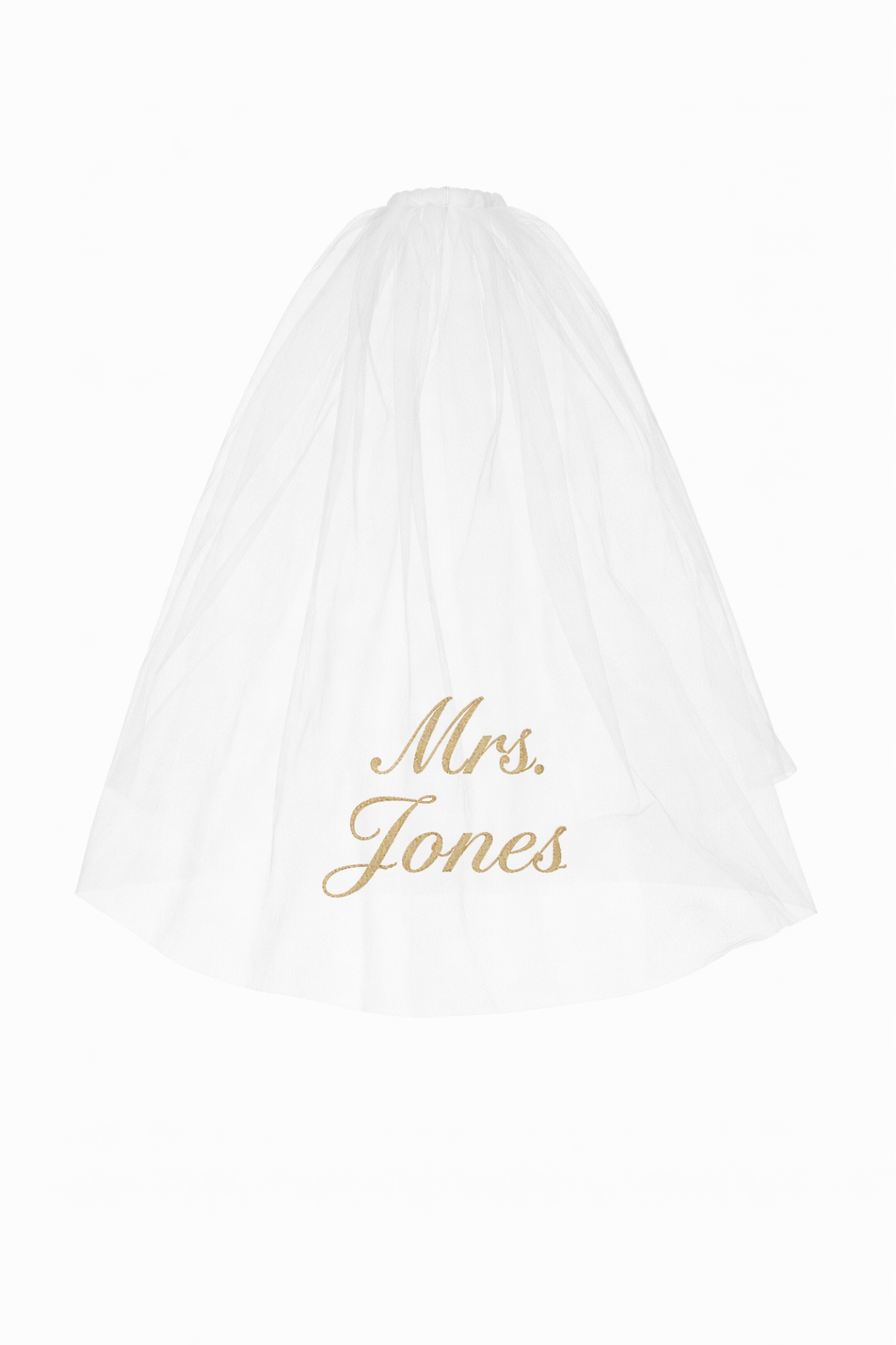 Personalised embroidered bridal veil.
