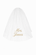 Personalised embroidered bridal veil.