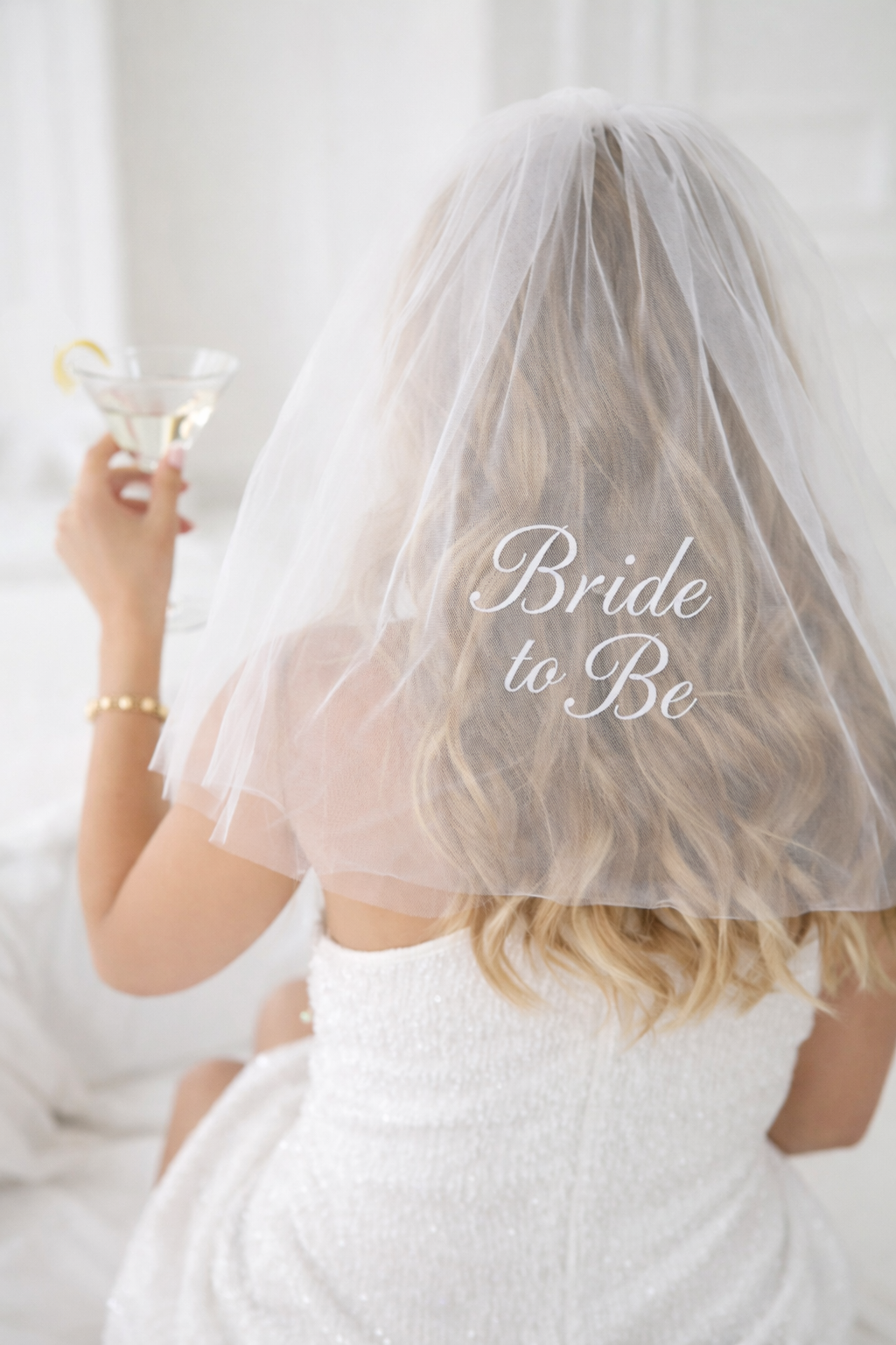 Personalised embroidered bridal veil.