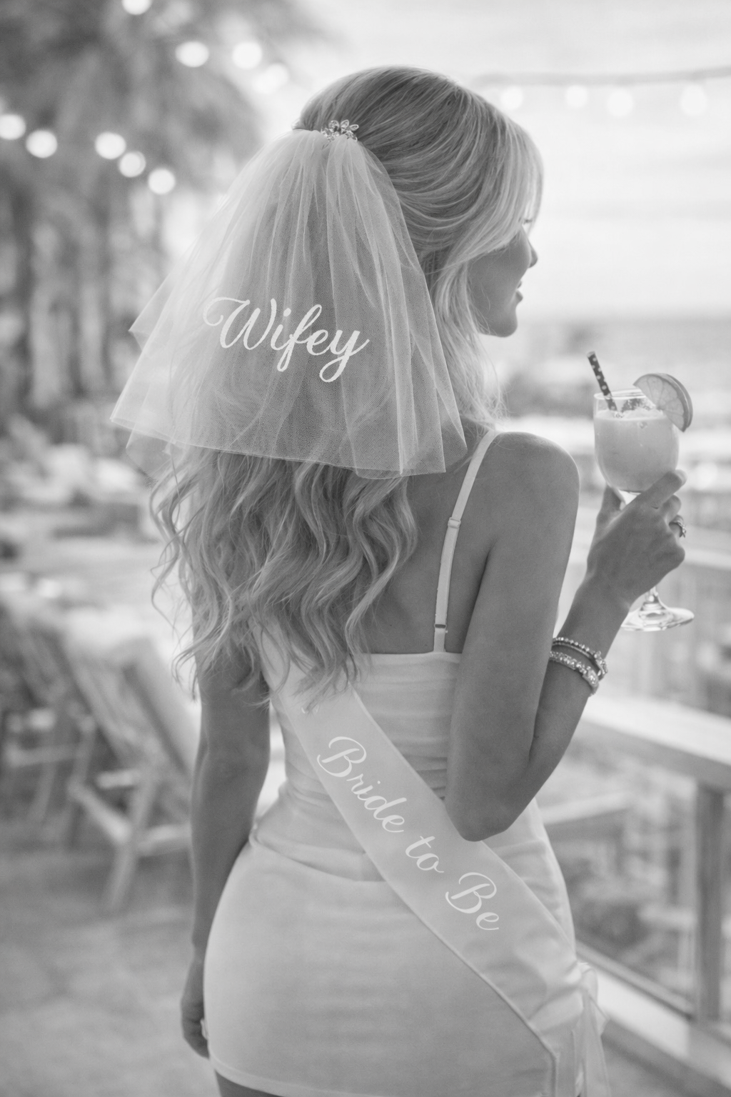 Personalised embroidered bridal veil.