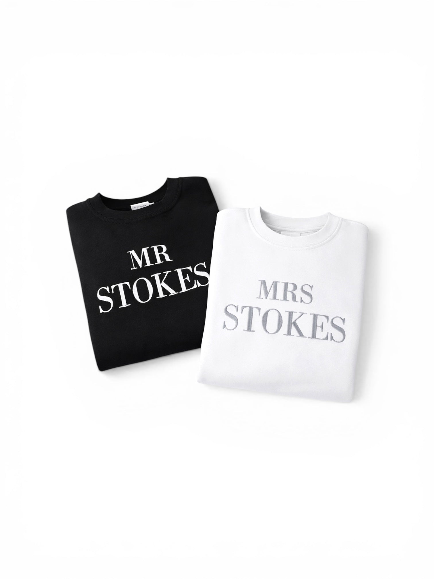 Personalised embroidered surname sweatshirts