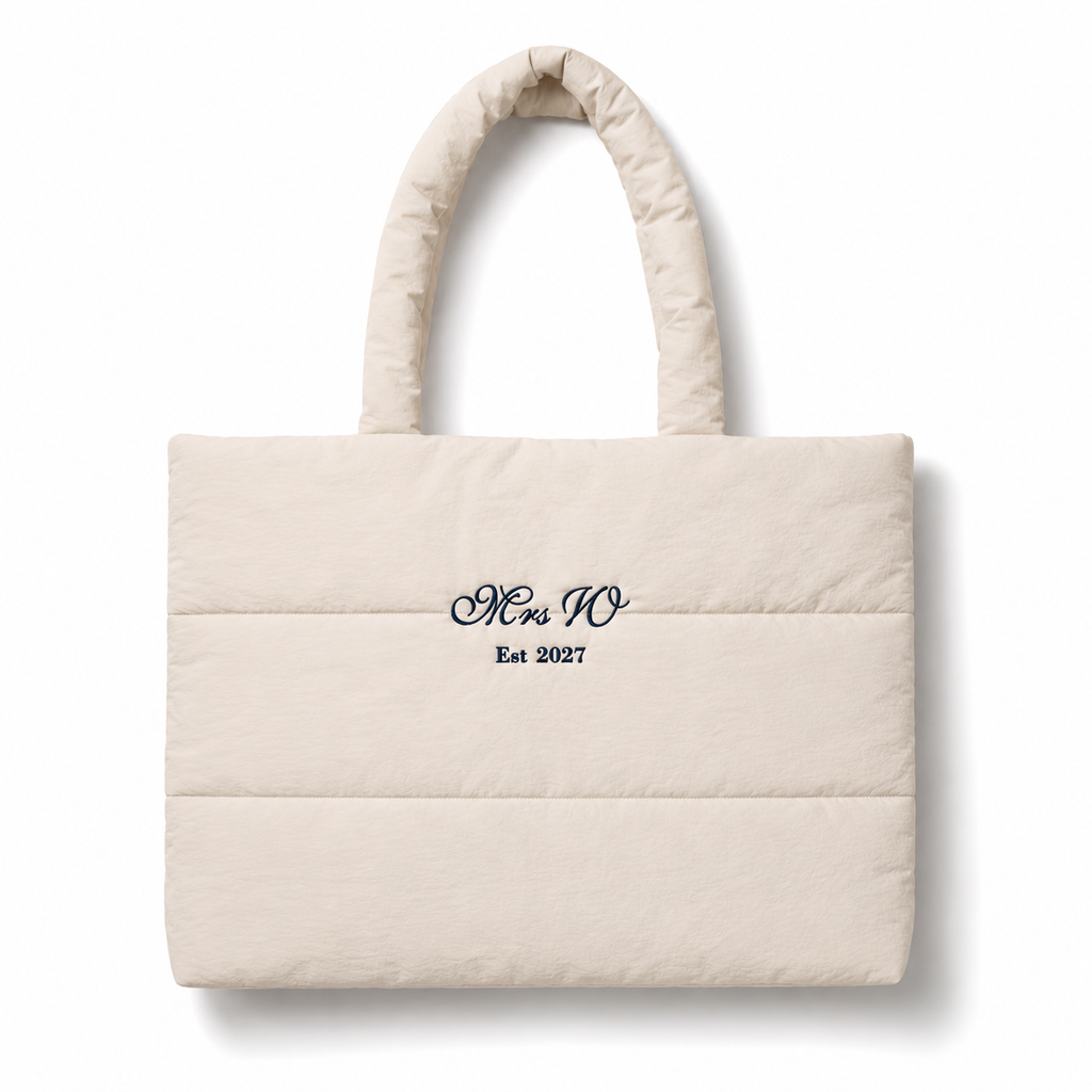 Personalised quilted tote bag