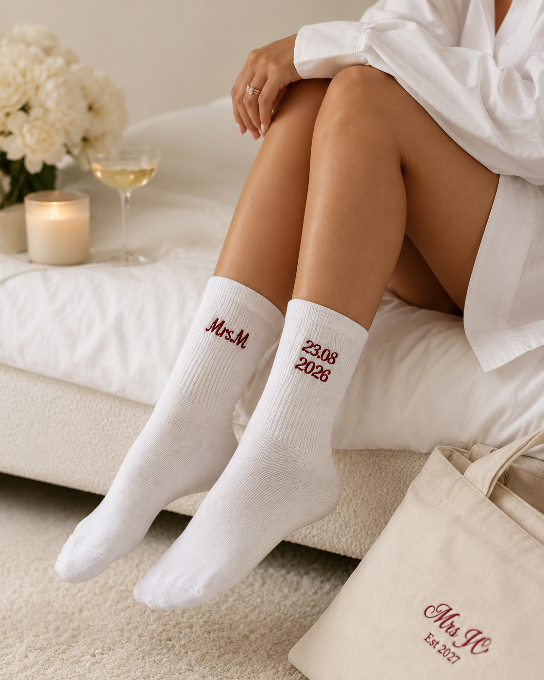 Personalised white socks