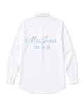 Personalised embroidered white beach shirt