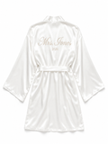 Personalised satin bridal robe