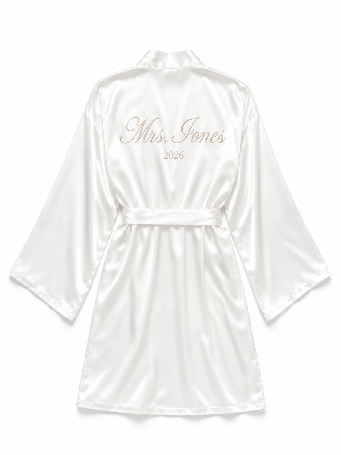 Personalised satin bridal robe