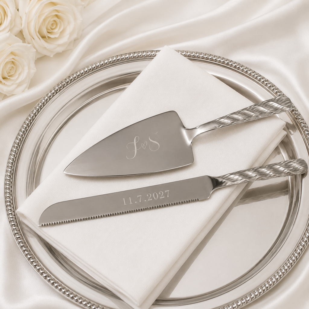 Personalised cake knife set