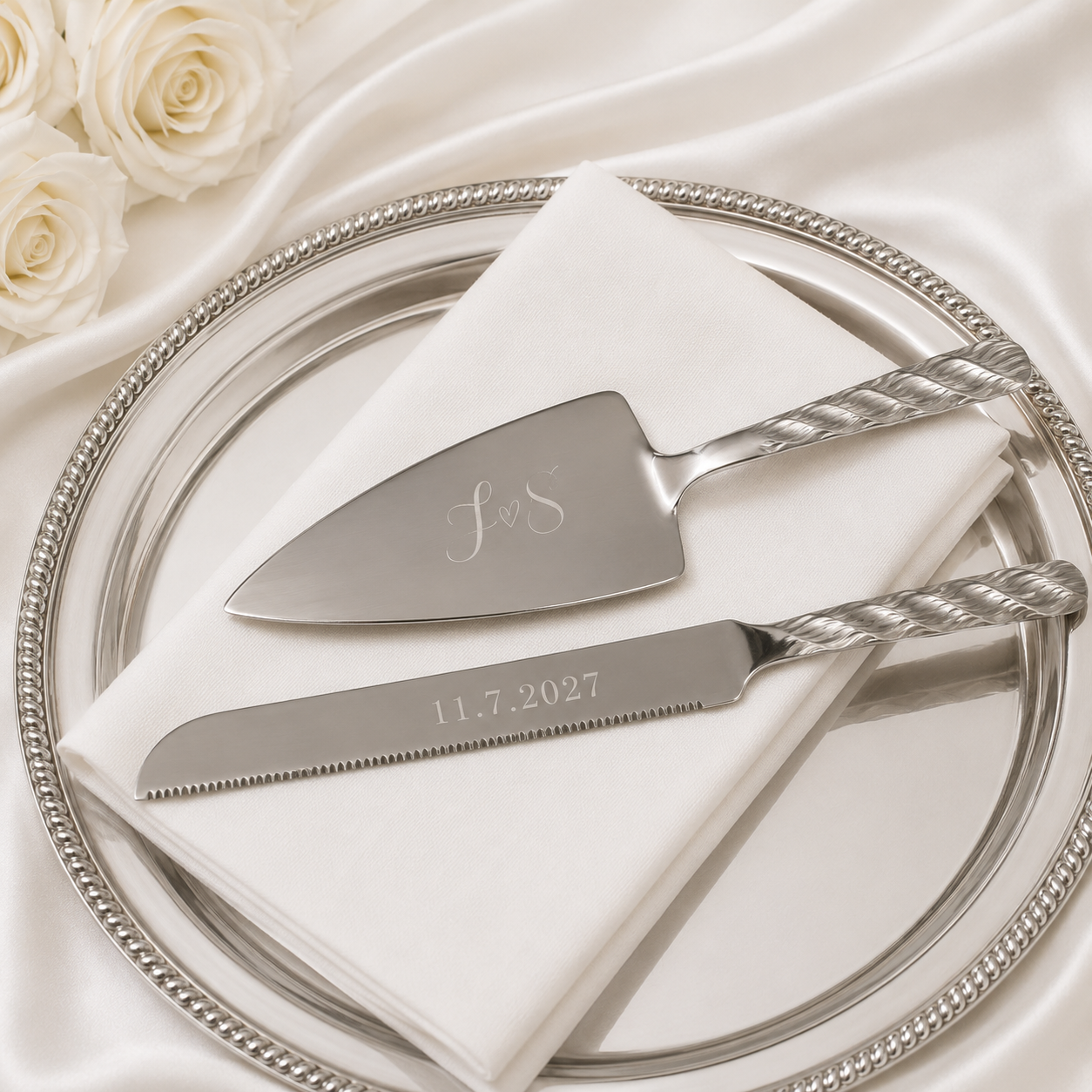 Personalised cake knife set