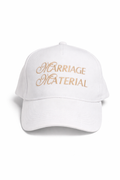 Marriage Material front and back Personalised embroidered baseball cap.